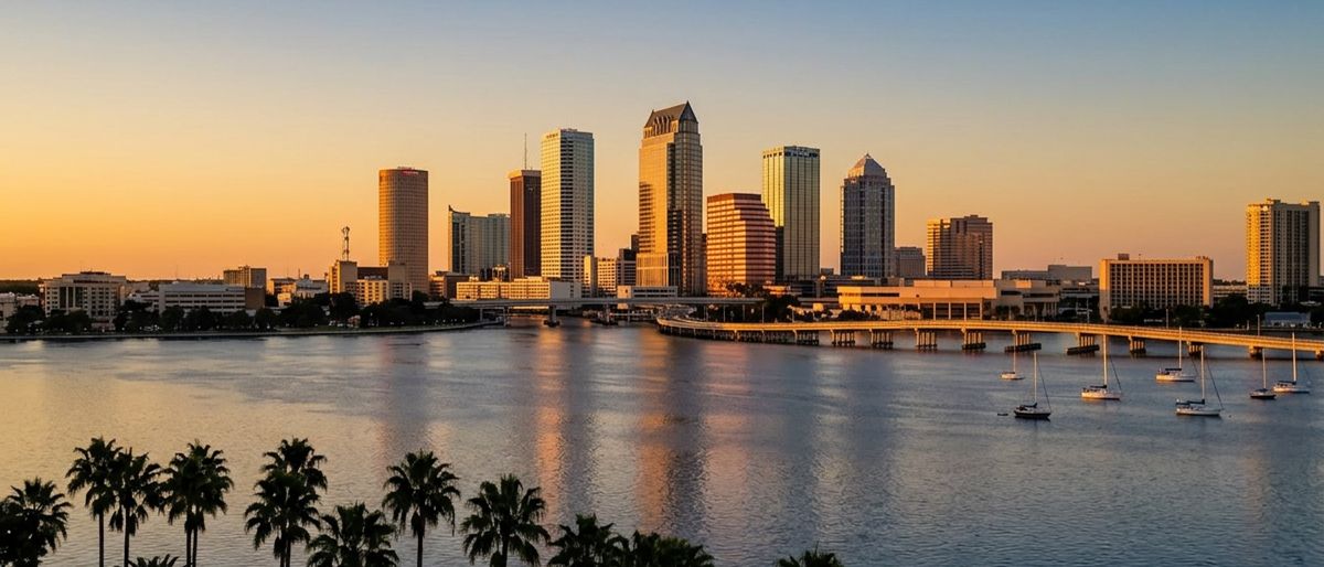 Tampa Bay real estate market at golden hour - three decades of HomeProp expertise reading this market